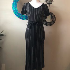 H&M Striped A Line Dress w/ Belt